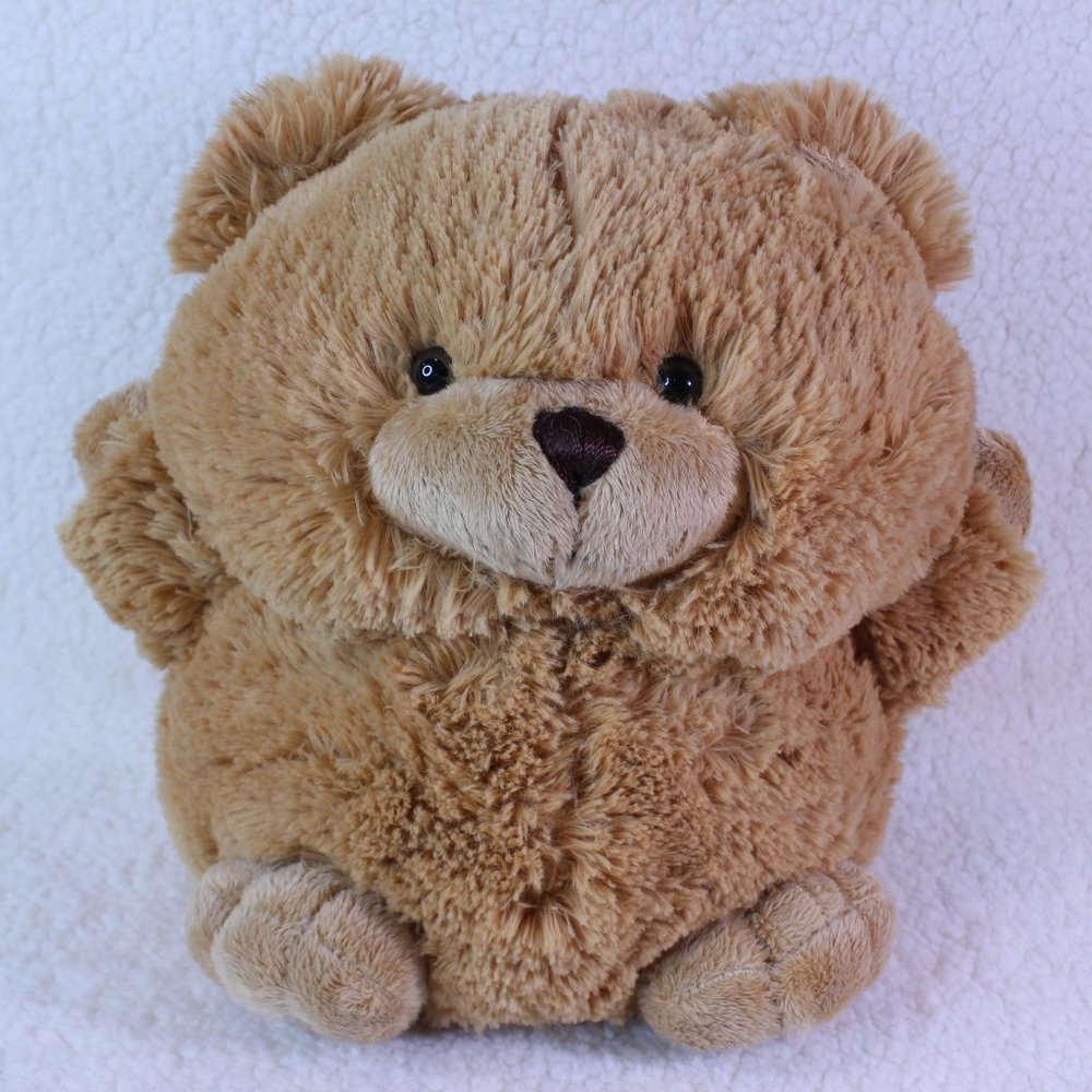 Teddy Bear‎ LAVA PILLOW Light Brown 10" x 10" Plush soft Stuffed SNUGGLE
